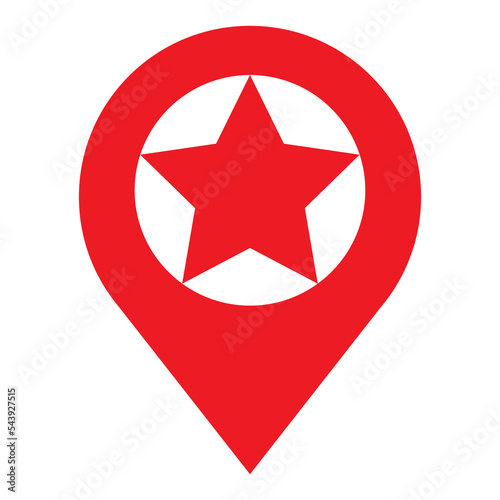 Star favorite pin map icon. Marker location vector illustration.