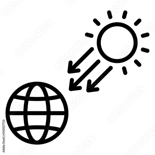 Earth And UV Sun icon. the northern and southern illustration. photo