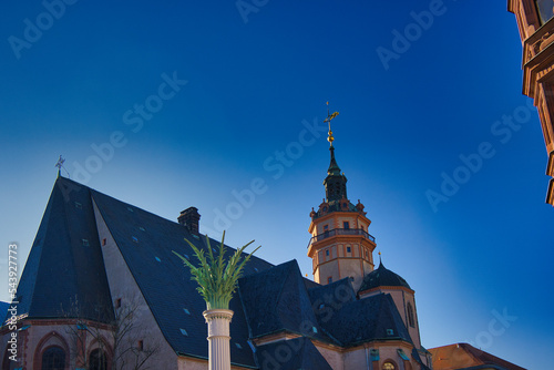 Nikolaikirche, Kirche, Nikolaisäule am Nikolaikirchhof in Leipzig, Sachsen, Deutschland photo