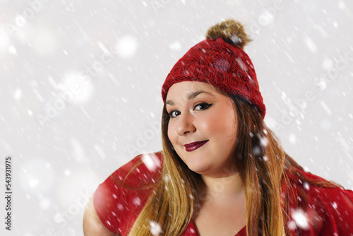 woman smiling at christmas