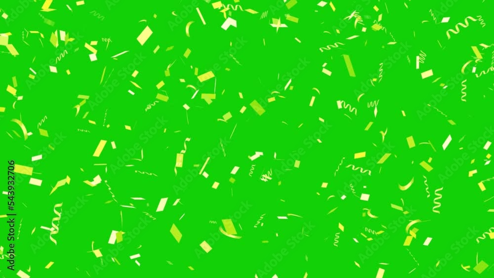 Colorful Confetti Particles Falling On Green Screen Color , Confetti Falling Celebration