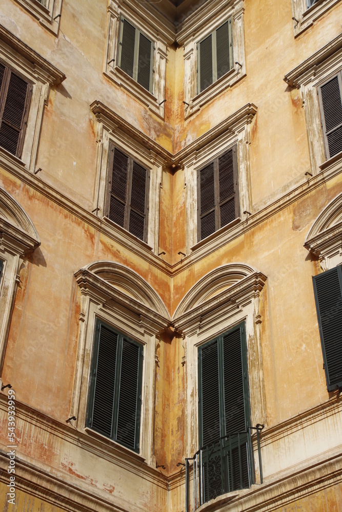 Facade of a classic building in Rome, Italy Facade of a classic building in Rome, Italy