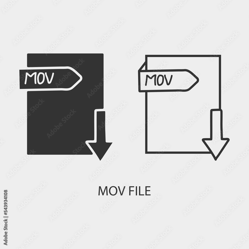 MOV_Fomart vector icon illustration sihn MOV_Fomart vector icon illustration sihn