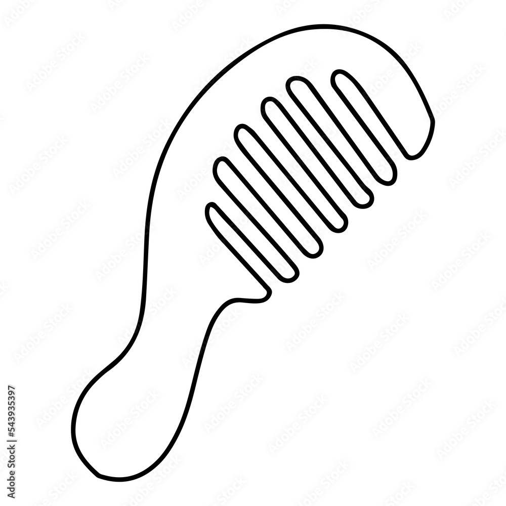 Hairbrush. Comb. Hair care. Vector graphics on a white background. Hairbrush. Comb. Hair care. Vector graphics on a white background.