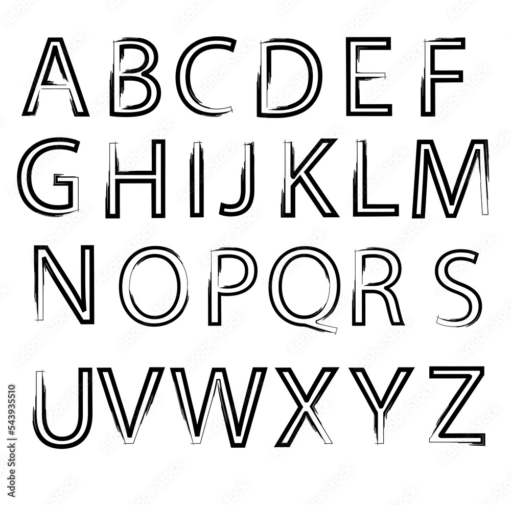hand drawn alphabet hand drawn alphabet