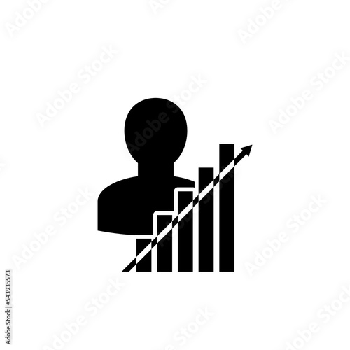 Salary increase icon isolated on white background
