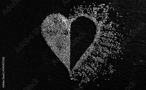 heart shape on black background