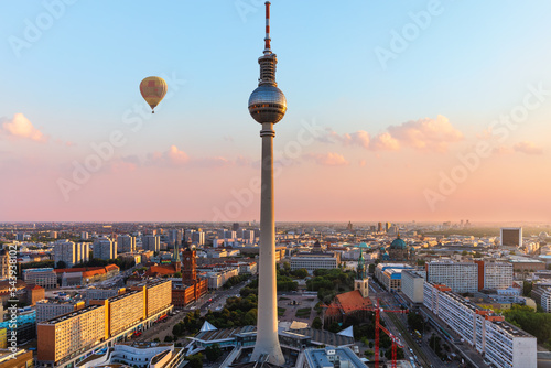 Berlin TV tower, wonderful aerial panorama, Germany