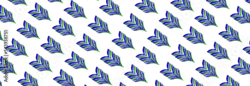 Blue watercolor tree pattern. Summer flora background. Beautiful plant illustration. Sketch texture hand drawing art. Fir woods aquarelle card. Design pine elements. Isolated background