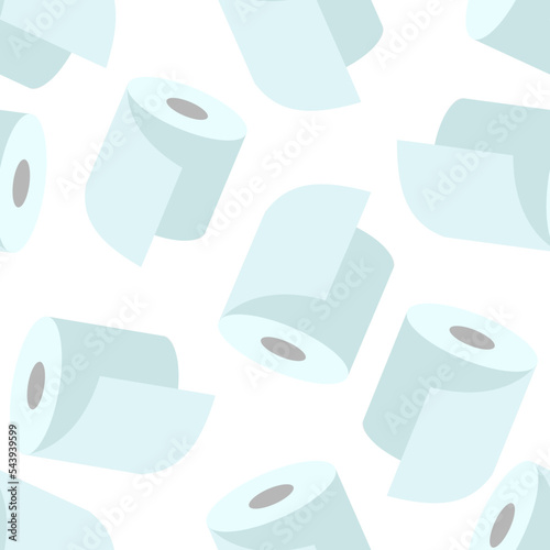 Toilet paper rolls seamless pattern on a white background. Vector illustration 