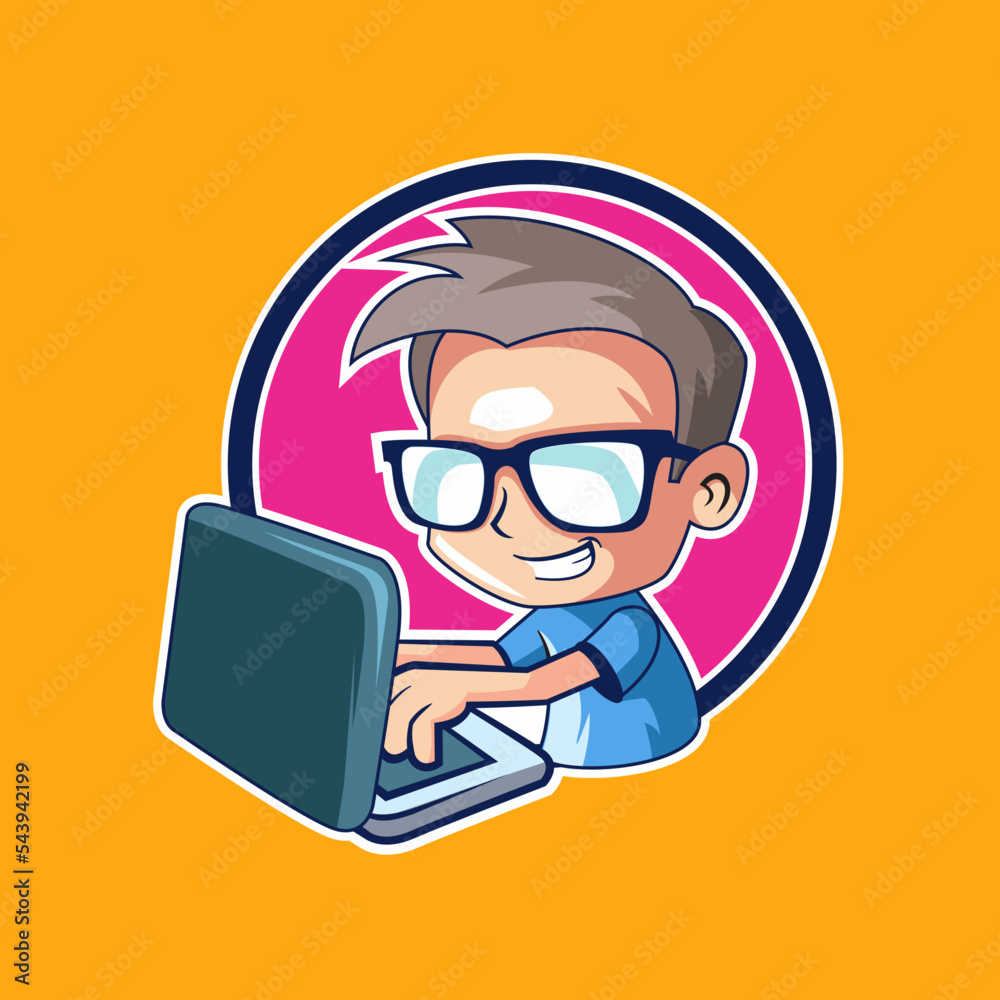 nerd - boy with laptop