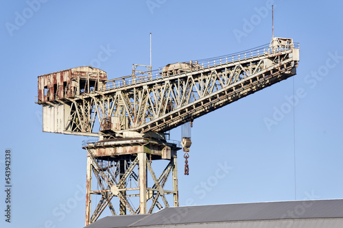 Shipbuilding crane in historical Clydebank Glasgow Scotland
