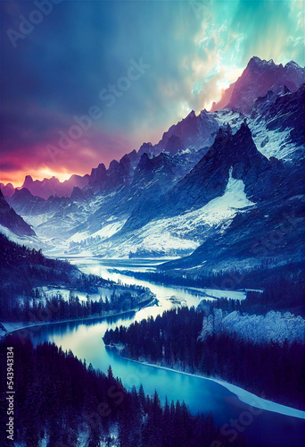 Mountain river landscape