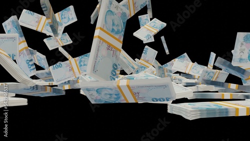 100 Turkish Lira banknotes. Paper money. Cash. TRY. Financial and business concept. photo