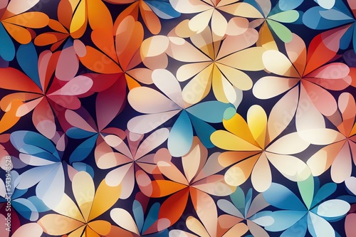 Colorful seamless flower for wall tiles design. 3d illustration and 3d rendering.