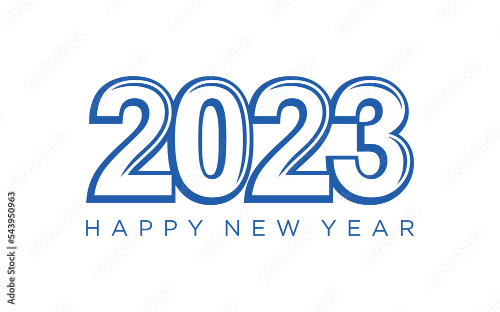 Vector Graphic Of Happy New Year 2023 Logo Design Template Stock Vector