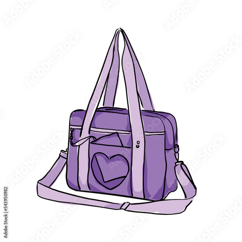 pink women's cosmetic bag. cartoon sketch on a white background