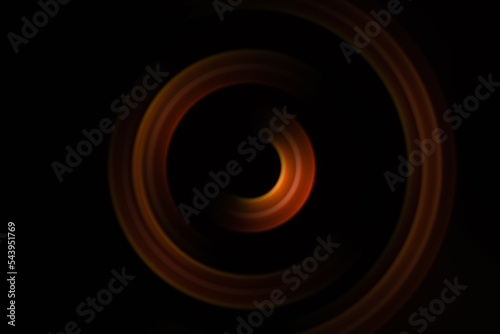 Asymmetric glowing orange red circular blur on black cover
