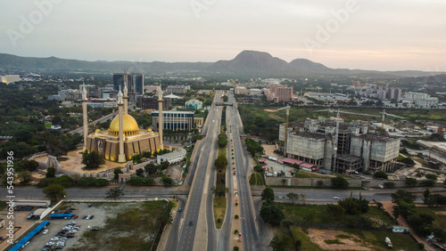 Aerial shot of Abuja City in the morning