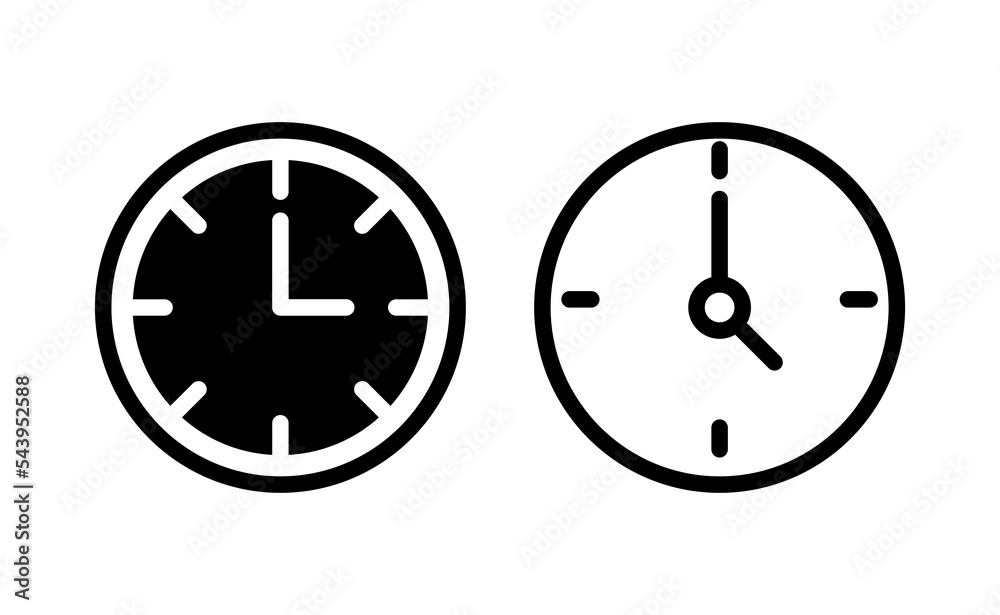 Clock icon vector for web and mobile app. Time sign and symbol. watch icon Clock icon vector for web and mobile app. Time sign and symbol. watch icon