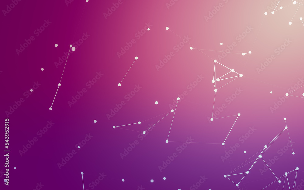 Fototapeta premium Abstract background. Molecules technology with polygonal shapes, connecting dots and lines. Connection structure. Big data visualization.