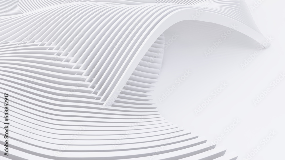 Naklejka premium Abstract Curved Shapes. White Circular Background.