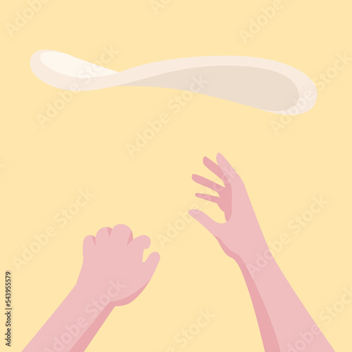 He tossing flour for cooking.
Illustrator about tossing pizza.