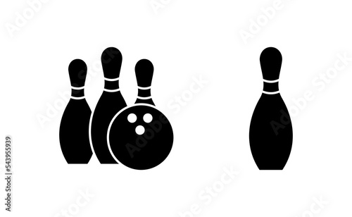Bowling icon vector for web and mobile app. bowling ball and pin sign and symbol.
