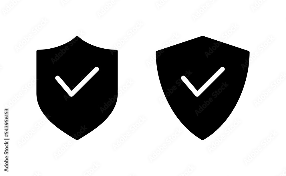 Shield check mark icon vector for web and mobile app. Protection approve sign. Insurance icon Shield check mark icon vector for web and mobile app. Protection approve sign. Insurance icon