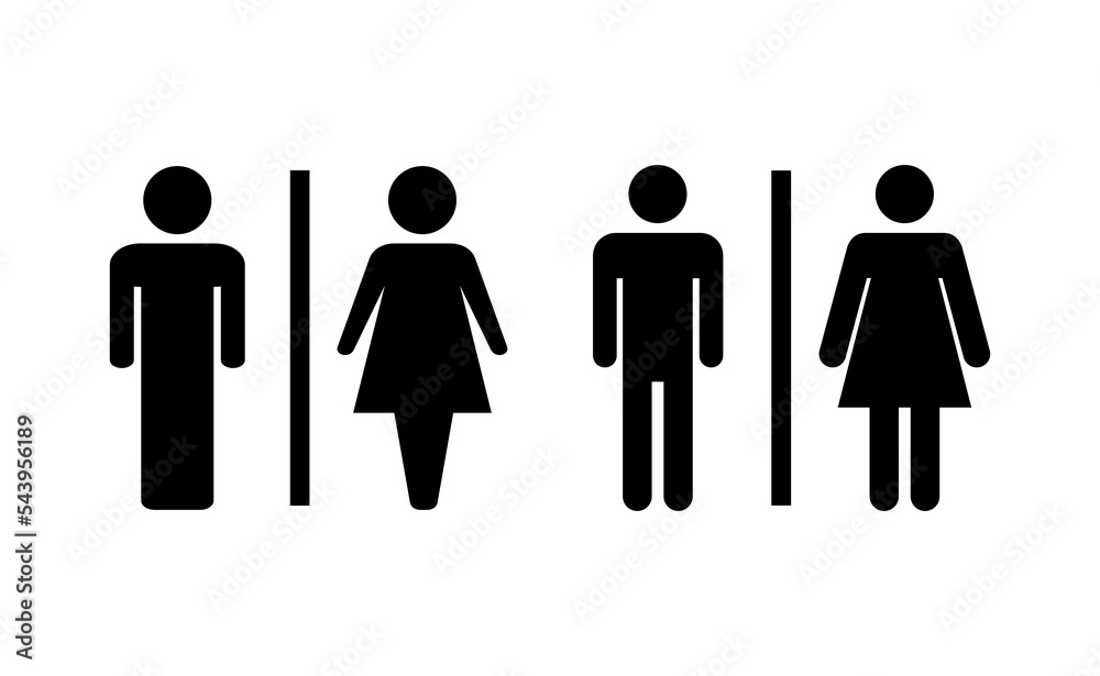 Toilet icon vector for web and mobile app. Girls and boys restrooms sign and symbol. bathroom sign. wc, lavatory