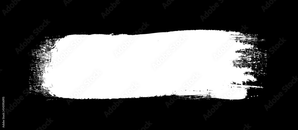 brush with white paint isolated on black background, Stock image