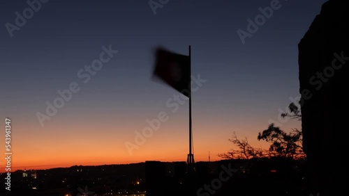 Lisbon, Portugal- Portuguese Flag timelapse from Castelo de San Jorge
 photo