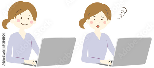 パソコンの操作をしている女性