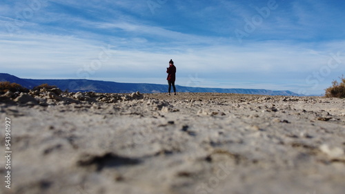Drone view of desert flat