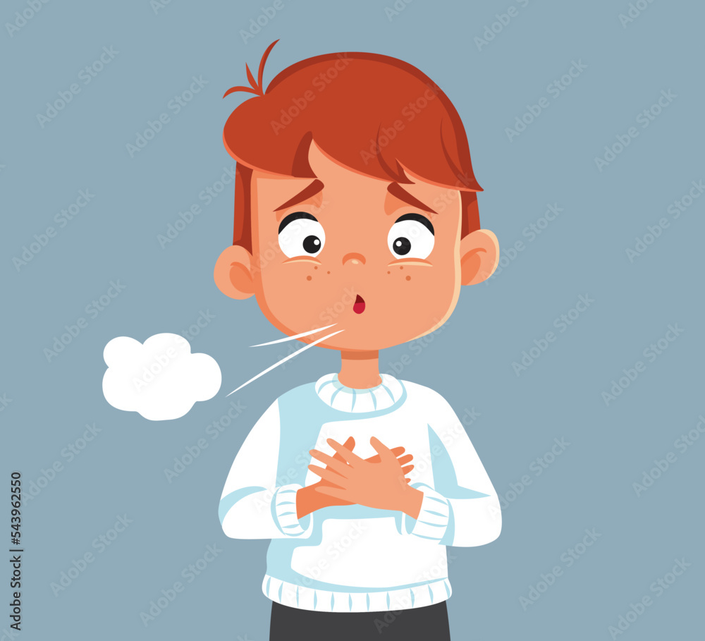 Little Boy with Hard Breathing Problems Coughing Vector Illustration, Sick child having respiratory problems due to an asthma attack
Little Boy with Hard Breathing Problems Coughing Vector Illustration, Sick child having respiratory problems due to an asthma attack