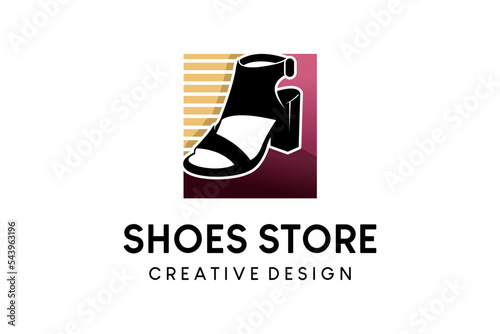Toe sandals or shoe shop logo design, lifestyle shoe fashion logo vector illustration