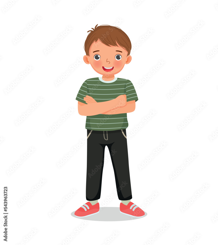 cute little boy standing with arms crossed pose cute little boy standing with arms crossed pose