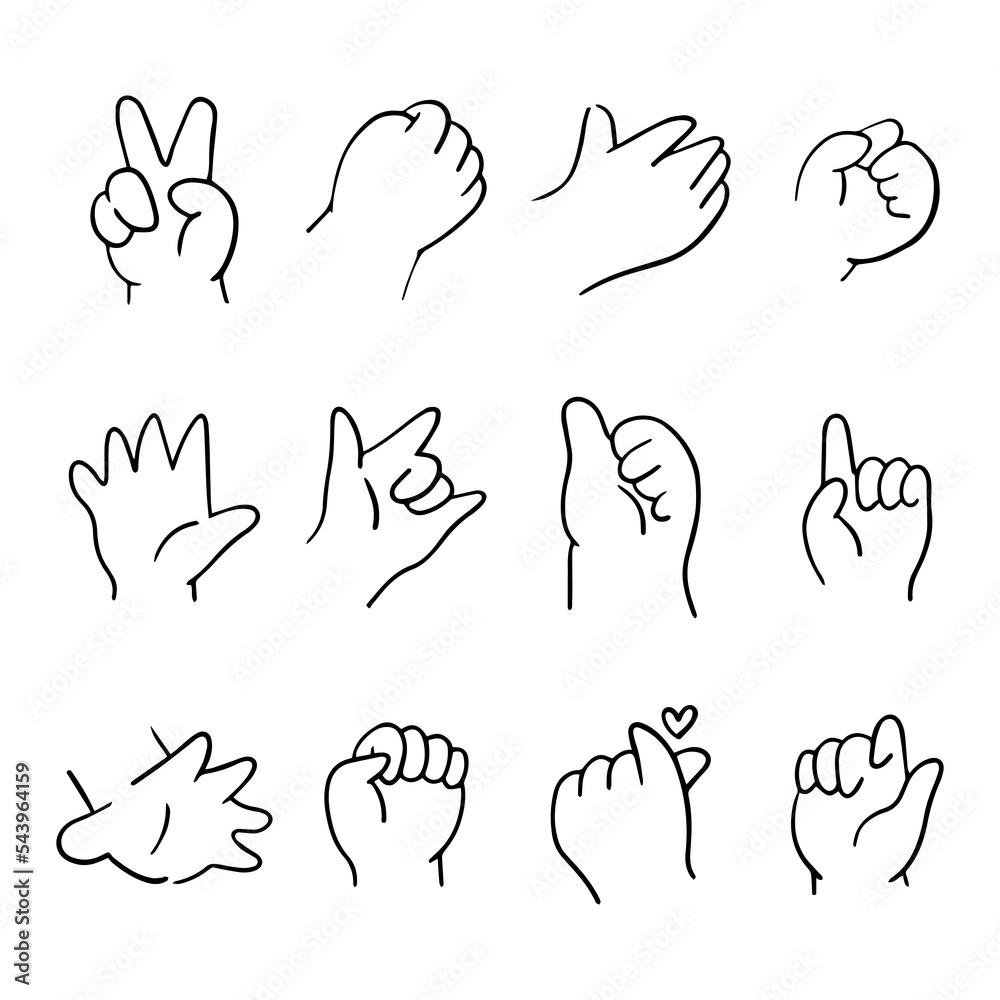 Fototapeta premium 12 sets of baby hands, vector illustration