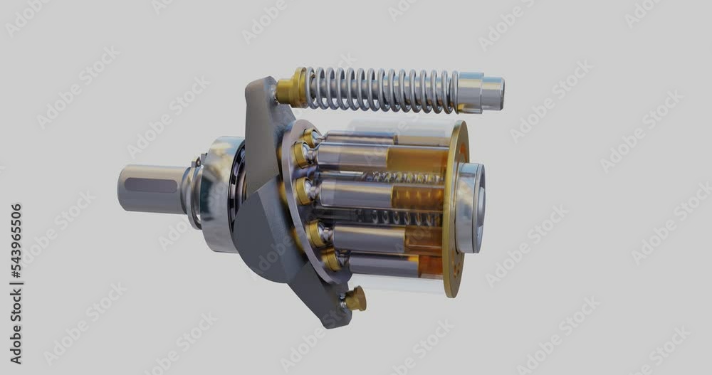 Video „Hydraulic axial piston pump showing the internals with swash