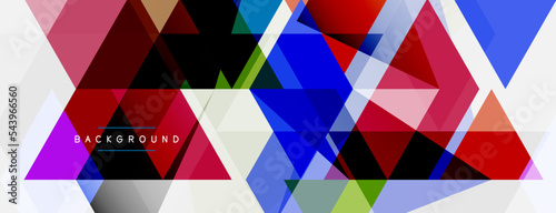 Color triangles composition, geometric abstract background. Techno or business concept, pattern for wallpaper, banner, background, landing page