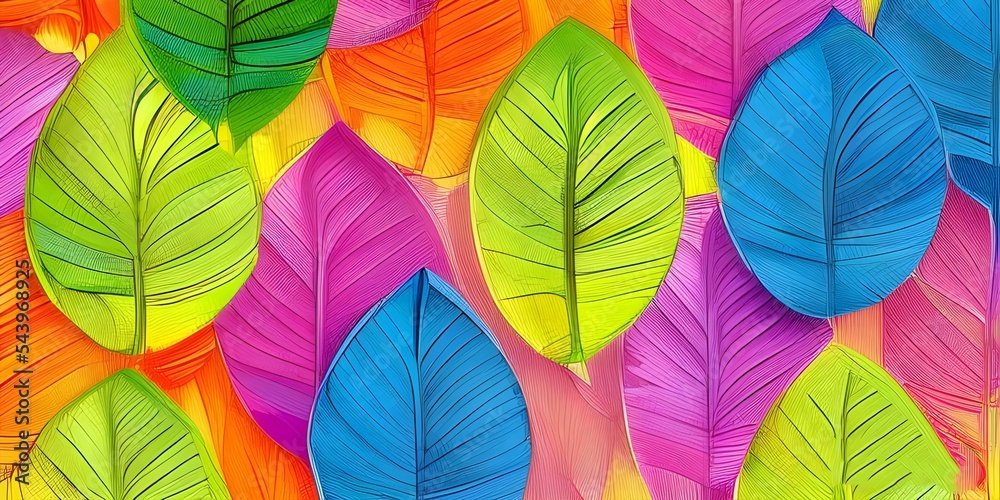Obraz premium Abstract organic nature leaves wallpaper background. 3d render illustration.