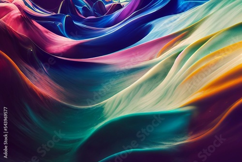 イラスト カラフル アート 流体 気体 流れ 抽象 曲線