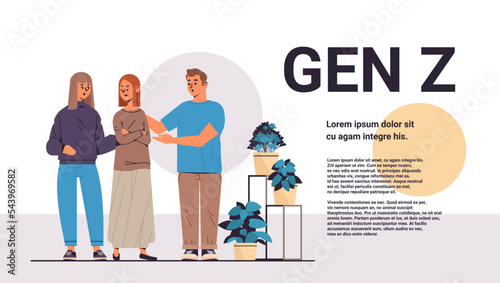 people discussing during meeting generation Z lifestyle concept new modern demography trend with progressive youth gen