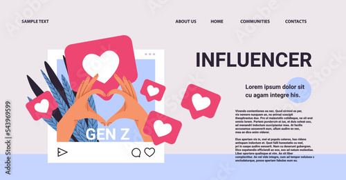 social media influencer generation Z lifestyle concept new modern demography trend with progressive youth gen