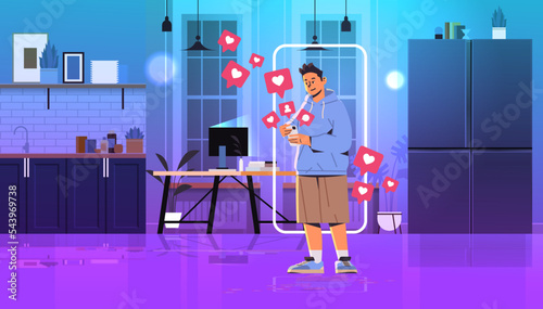 man social media influencer watching live streaming generation Z lifestyle concept new demography trend with progressive youth gen