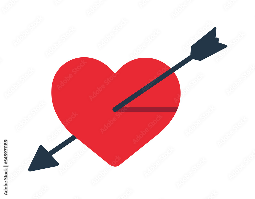 arrow on heart icon vector illustration arrow on heart icon vector illustration