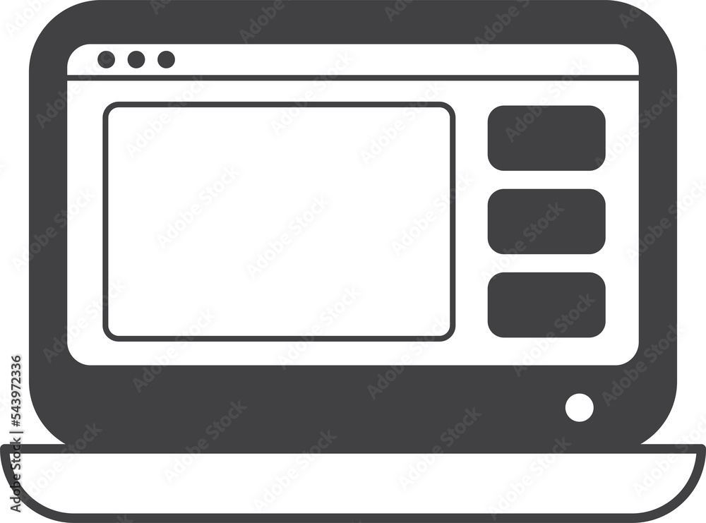 Desktop computers and applications illustration in minimal style Desktop computers and applications illustration in minimal style