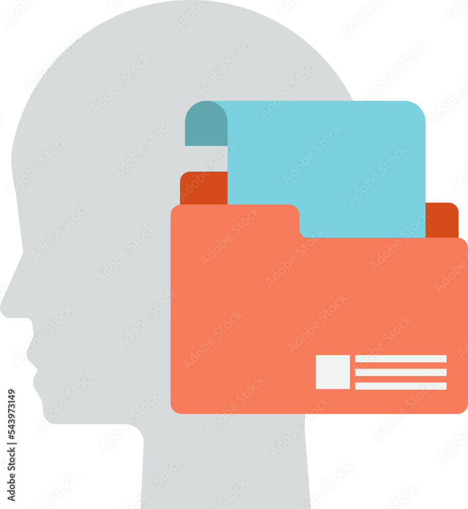 human head and report illustration in minimal style human head and report illustration in minimal style