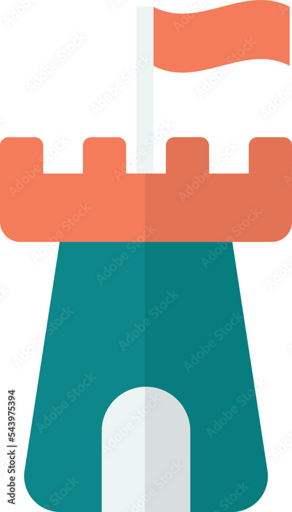 Naklejka premium castle building illustration in minimal style