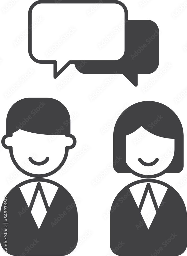business people talking illustration in minimal style business people talking illustration in minimal style